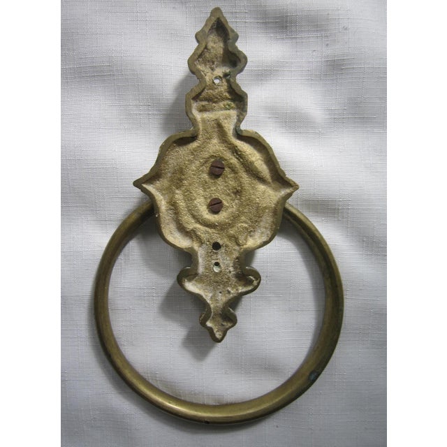 English Vintage Cast Brass Towel Holder For Sale - Image 3 of 3