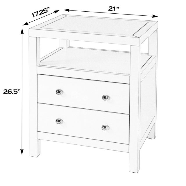 Traditional Nora 21 in. W Rectangular Wood 2 Drawer Nightstand with Open Shelf, Light Blue For Sale - Image 3 of 8