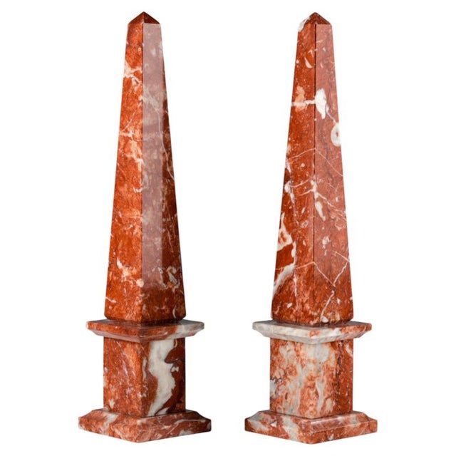 Antique Italian Obelisks, 1900s, Set of 2 For Sale - Image 5 of 5