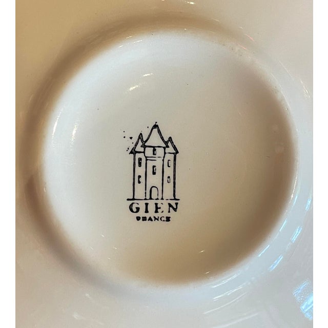 White Set of 6 French Daisy Plates by Gien Circa 1950s For Sale - Image 8 of 10