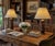 Turned Wood Barrel Form Table Lamps With Shades, Set of 2 For Sale - Image 16 of 18