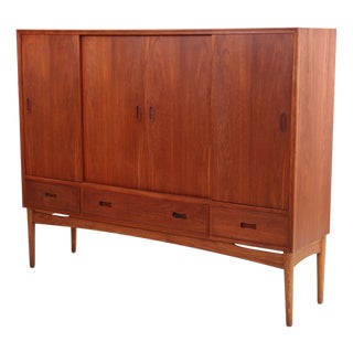 Vintage Teak Danish Highboard, 1960s For Sale