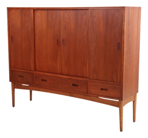 Vintage Teak Danish Highboard, 1960s