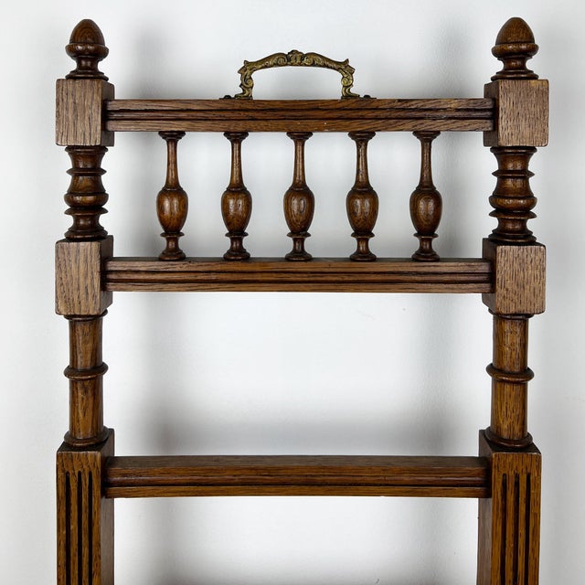 Henry II Oak Chair with Cane Seat, Rattan Carved Wood Side Chair For Sale - Image 3 of 11
