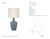 Barbara Barry by Visual Comfort Signature Paros 31" Table Lamp in Polar Blue Crackle with Linen Drum Shade Designer:...