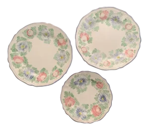 Italian Hand Painted Ceramic Plates - Set of 3