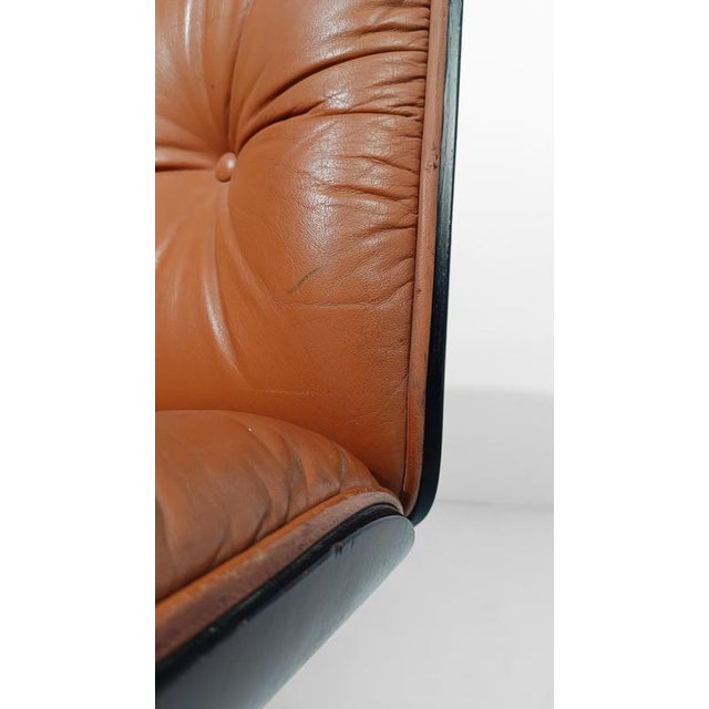 Cognac Leather and Rosewood Desk Chair attributed to Ico Parisi for MiM Roma, Italy, 1960s For Sale - Image 12 of 18