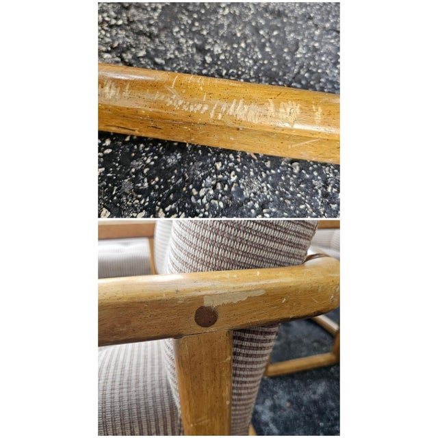 Vintage 70s MCM Style Bentwood Cantilever Upholstered Dining Chairs Set of 6 For Sale - Image 13 of 18