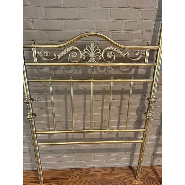 Victorian Pair of Decorative Brass Headboards For Sale - Image 3 of 9