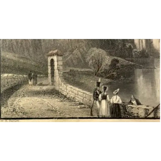Antique Original Print - Castle of Chillon, Lake Geneva Switzerland, Signed Wh Bartlett - 1836 For Sale - Image 4 of 7