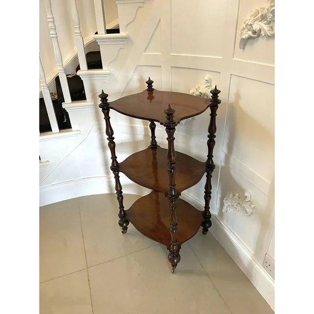 Wood Antique Victorian Rosewood Freestanding Shelf For Sale - Image 7 of 13