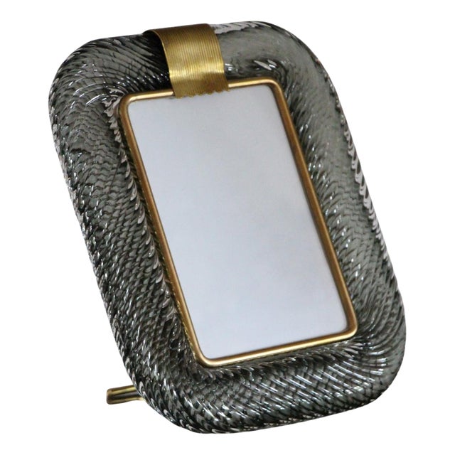 Smoked Grey Murano Glass Photo Frame, 2000s For Sale