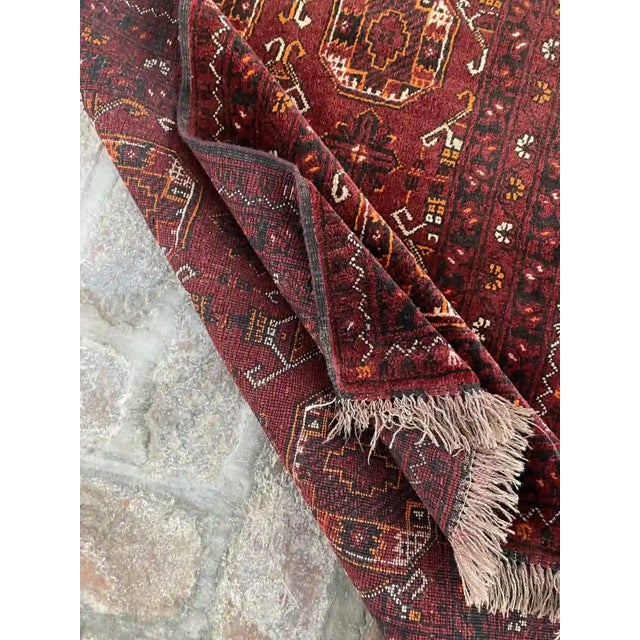 Hand-Knotted Kunduz Rug Runner - 2.8 X 9.2 Ft - Tribal Design For Sale - Image 6 of 6