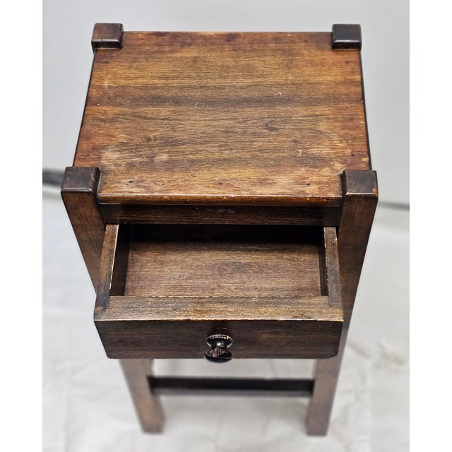 Brown Arts & Crafts Style Stained Fruitwood Work Table For Sale - Image 8 of 9