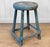 Antique Primitive Farmhouse Blue Wood Round Barn Milking Stool For Sale - Image 4 of 8