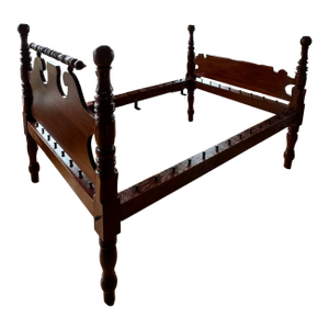 1860 Handcrafted Mahogany Rope Bed