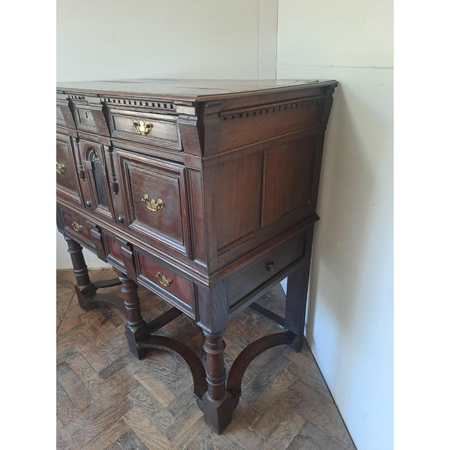 Wood Jacobean Oak Chest on Stand, 1690 For Sale - Image 7 of 8