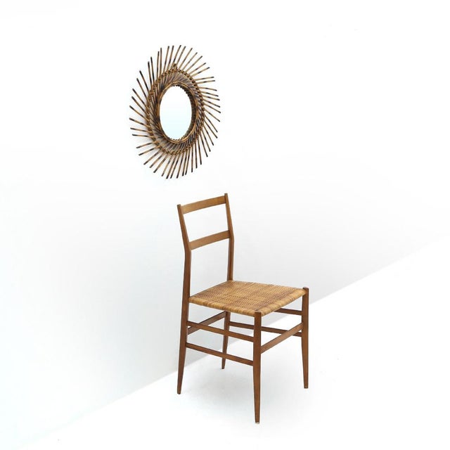 Round Sun Mirror in Wicker, 1960s For Sale - Image 12 of 13