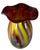 Early 21st Century Bulbous Orange Marbled Flared Lip Art Glass Vase For Sale - Image 5 of 16