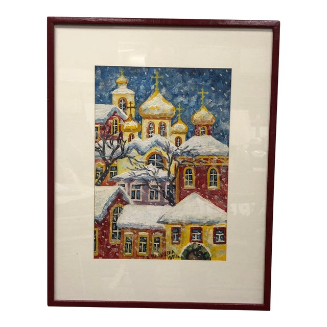 "Inside the Monastery Walls" - 1993 Original Watercolor Signed, Framed For Sale