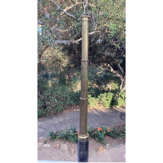 Rare Antique French Leather Wrapped Brass Nautical Maritime Telescope For Sale In Los Angeles - Image 6 of 15