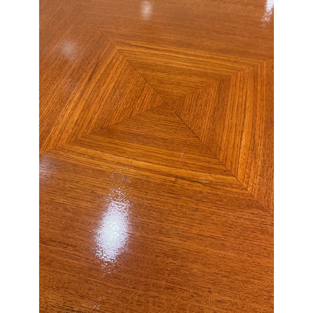 Carlo Ratti Geometric Walnut Round Table With Iron Base, Italy, 1950s For Sale - Image 11 of 11