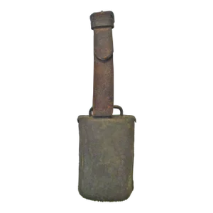 Antique North American Hand Forged Cowbell With Leather Strap