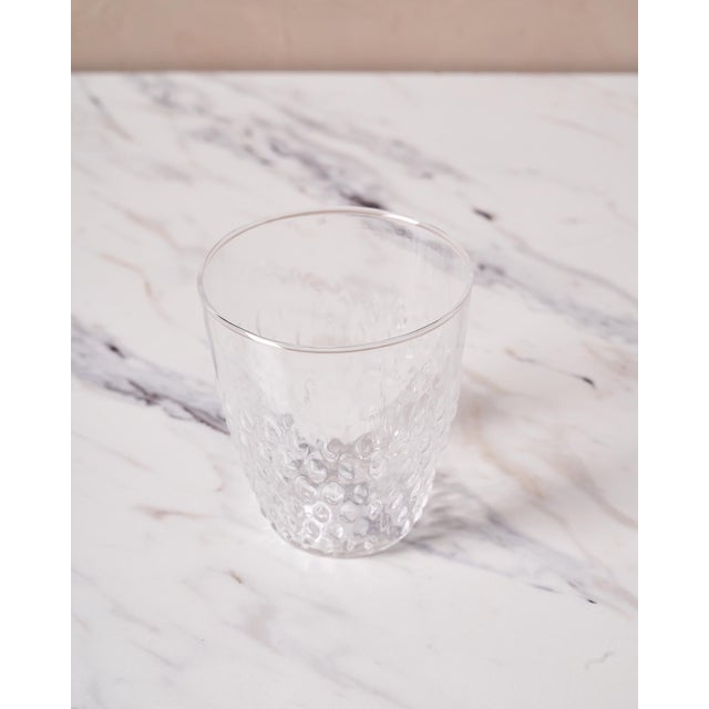 Handblown Pienza Rice Patterned Tumbler Glasses by Il Buco Vita in Clear Glass, Set of Six For Sale - Image 9 of 9