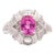 GIA Certified 2.4 Carat No Heat Pink Sapphire & Briolette Diamond Platinum Ring For Sale