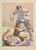 Albert Goltjakov, Fight, 1960s, Watercolor, in Good conditions. Designed 1960 to 1969 I have official proof of...