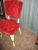 1950s French Provincial Cream Wood Side Chair in Tufted Red Velvet For Sale - Image 4 of 12