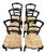 Set of 6 Vintage Carved Wood Country French Rush Seat Dining Chairs For Sale