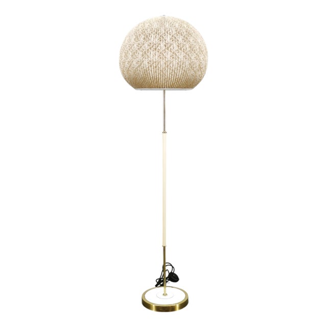 Mid-Century German Floor Lamp with Globe Shade, 1960s For Sale