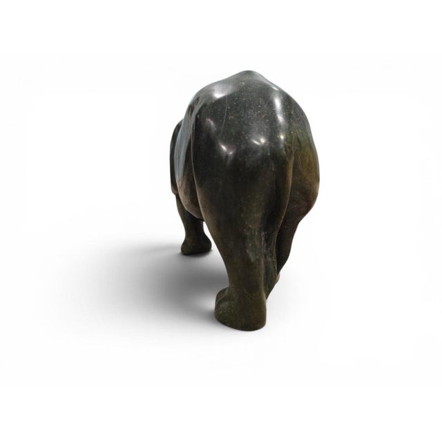 Stone Serpentine Rhinoceros Sculpture by Lamelik, Zimbabwe, 1960s For Sale - Image 7 of 11