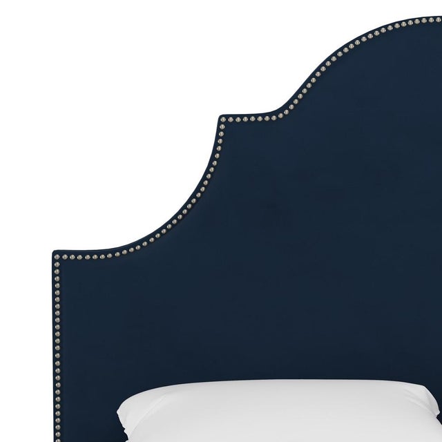 California King Headboard in Velvet Ink For Sale - Image 4 of 6