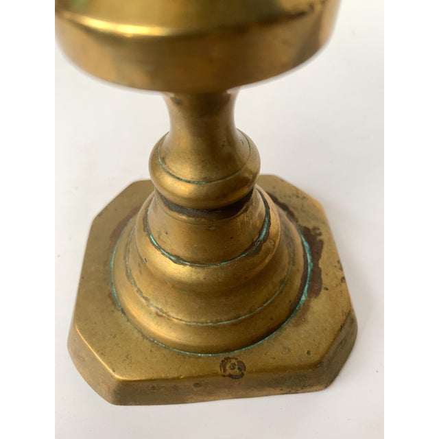 Vintage Brass Candlestick Holders - A Pair For Sale - Image 9 of 11