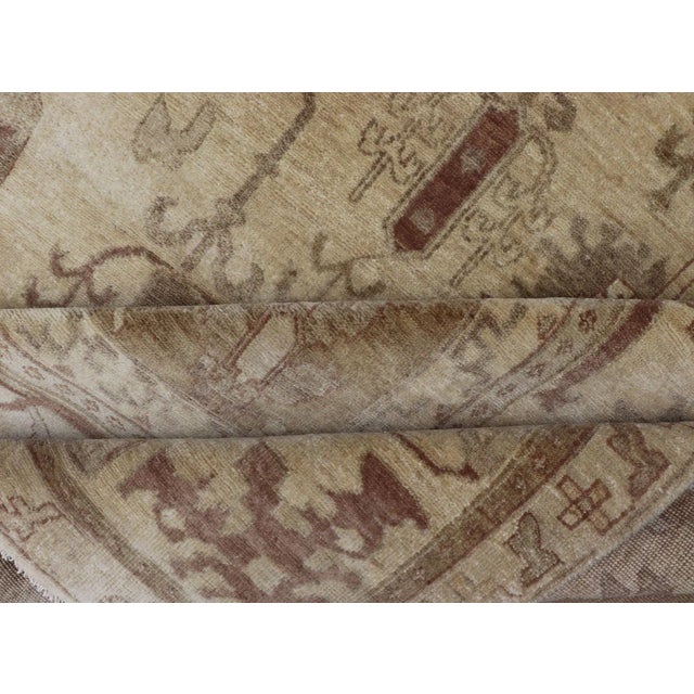 Indian Floral Medallion Oushak Area Rug by Keivan Woven Arts For Sale - Image 10 of 11