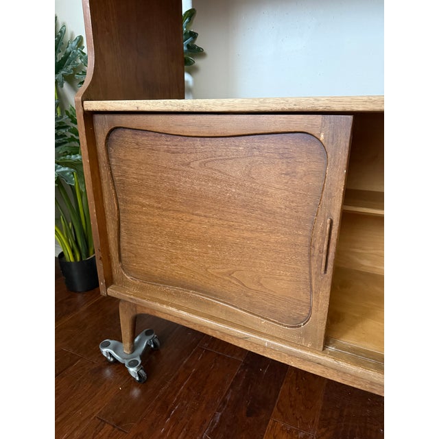 Wood Vintage MCM Walnut China/Display Cabinet For Sale - Image 7 of 11