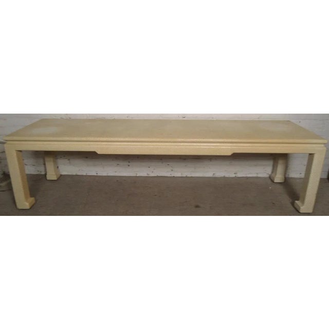 Mid-Century Modern Extra Long Mid-Century Ivory Color Console Table by Karl Springer For Sale - Image 3 of 11