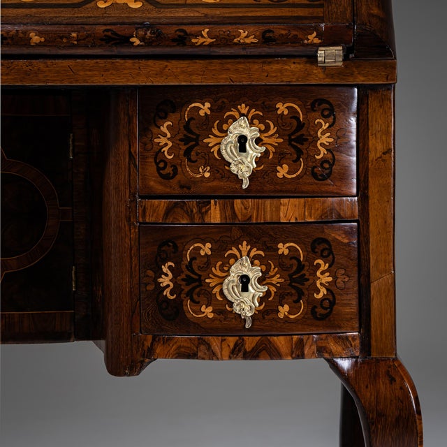 18th Century Baroque Fall-Front Secretary with Marquetry Surface For Sale - Image 17 of 18