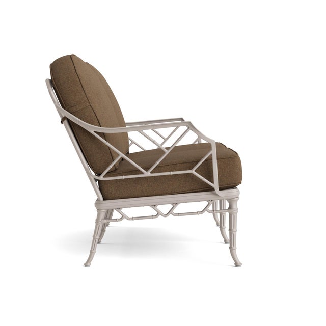 Contemporary Brown Jordan Calcutta Loveseat, Dove frame with Fusion Moccasian fabric For Sale - Image 3 of 11