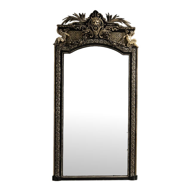 19th Century France Napoleon III Black Wood Full-length & Floor Mirrors For Sale