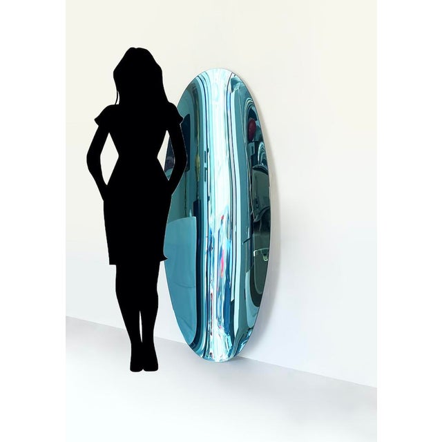 Concave Blue Mirror, 2000s For Sale - Image 6 of 7