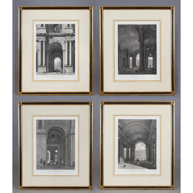 Early 19th Century Engravings of the Entrances to the Louvre by Louis-Pierre Baltard, Framed - Set of 4 For Sale - Image 11 of 11