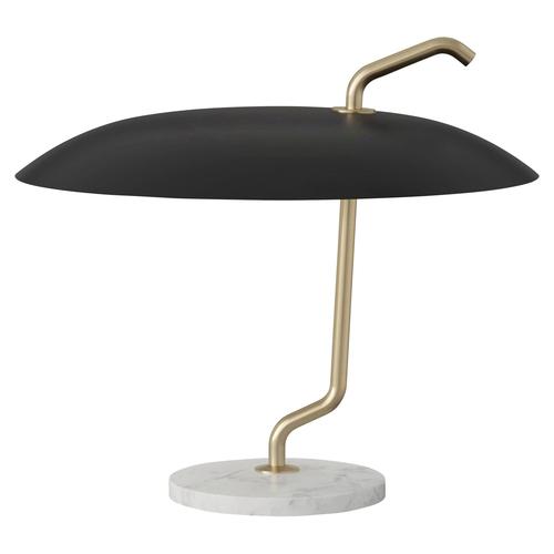 Model 537 Lamp in Brass and Marble with Black Reflector by Gino Sarfatti for Astep For Sale - Image 9 of 9
