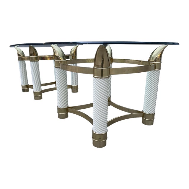 Porcelain & Brass Faux Tusk End Tables Italy - A Pair For Sale