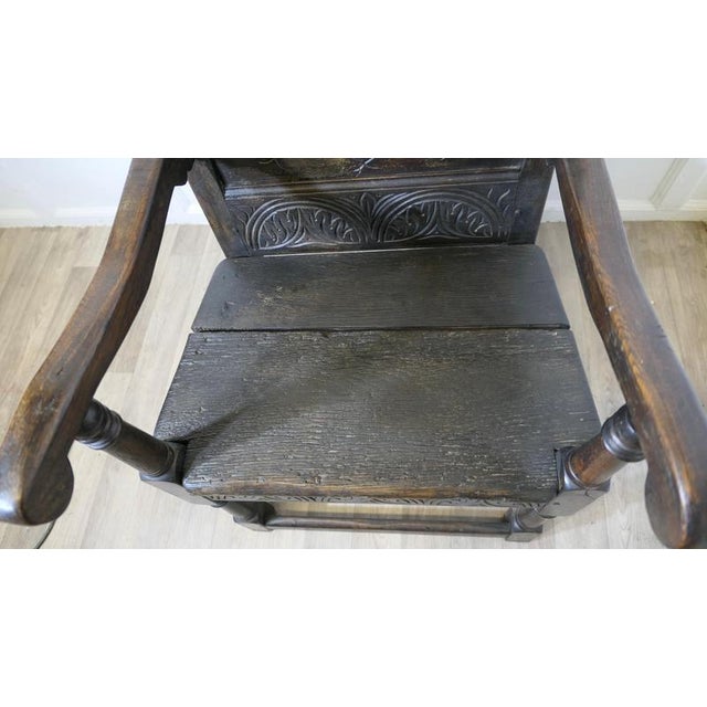 Black Antique Oak Wainscot Chair, 1700s For Sale - Image 8 of 9