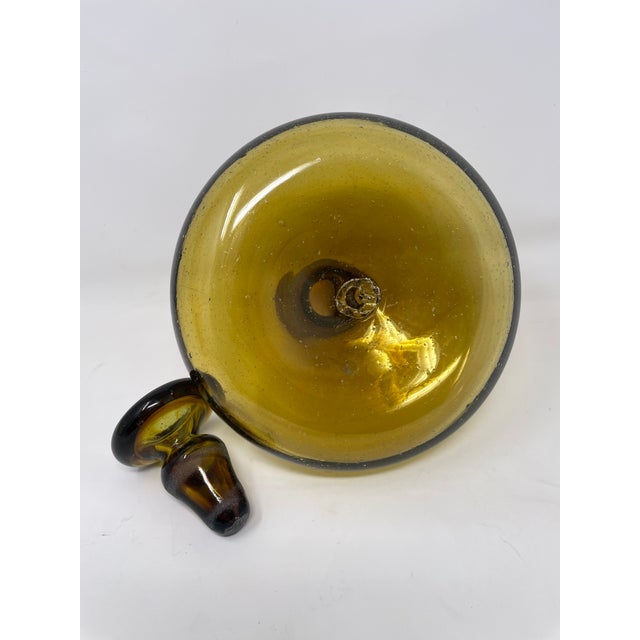 Mid-Century Modern Mid Century Amber Glass Ships Decanter For Sale - Image 3 of 5