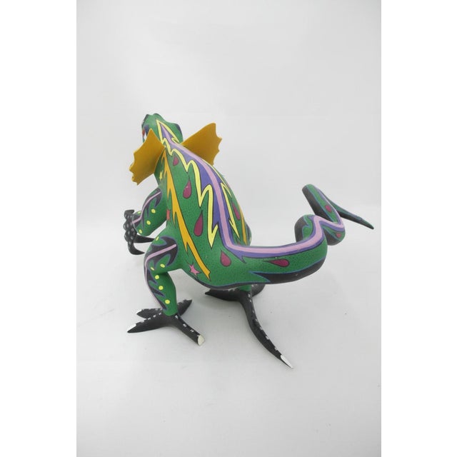 Oaxacan Alebrije Lizard Wood Carving Mexico Folk Art Figure Sculpture For Sale - Image 10 of 17