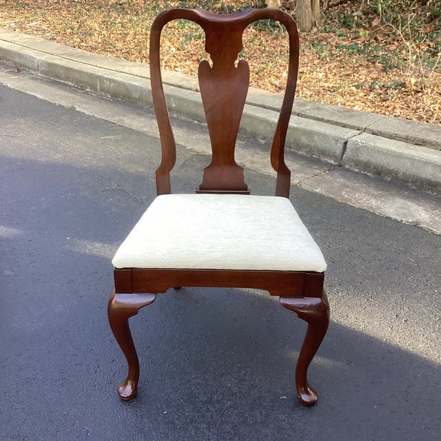 Mid 20th Century of 12 Restored Solid Mahogany Queen Anne Dining Chairs For Sale - Image 4 of 10